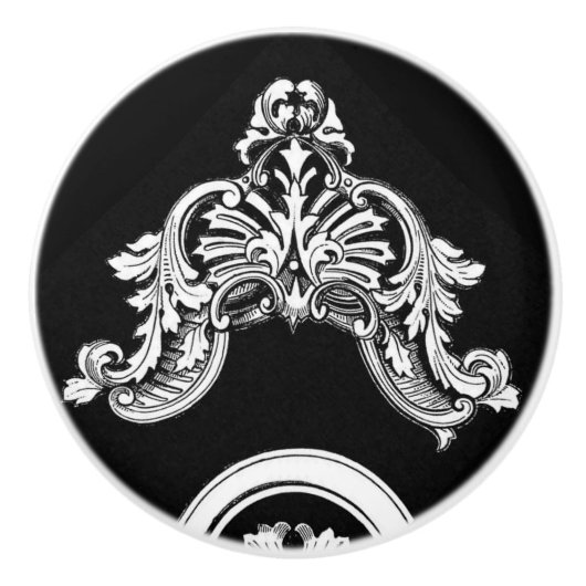 Gothische florale trim keramische knop (Voorkant)