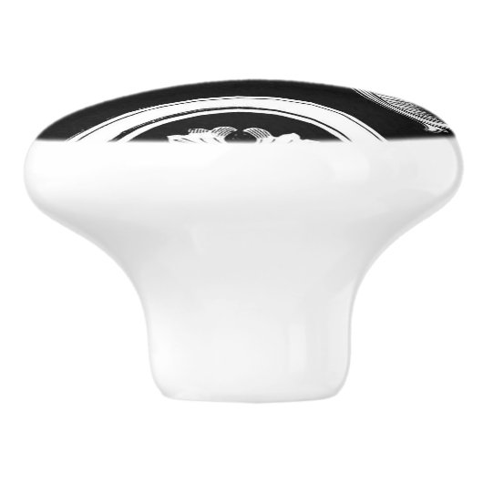 Gothische florale trim keramische knop (Zijkant)