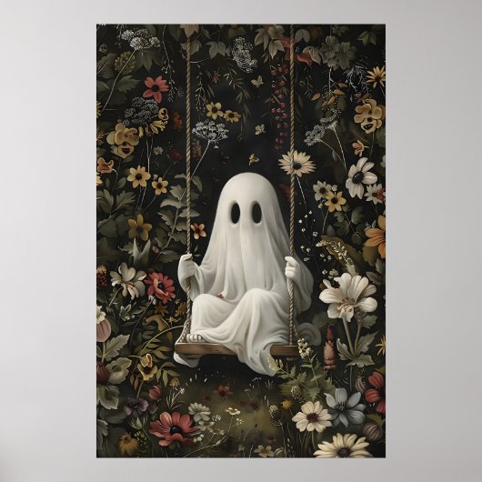 Gothische Geest op Schommel Kunstprint, Donkere Ac Poster (Voorkant)
