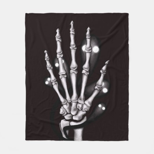 Gothische geesten skelethand fleece deken (Voorkant)