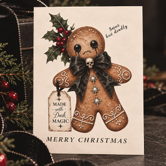 Gothische Gemberkoek Man Donkere Magie Kerstmis Feestdagenkaart