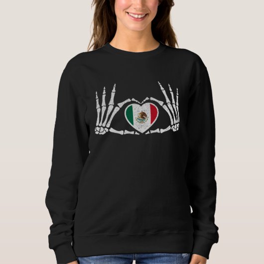 Gothische Goth Skelet Mexico Mexicaanse Halloween Trui (Voorkant)