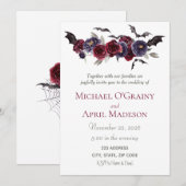 Gothische Gothic vlekt donkere uitnodiging tot huw (Voorkant / Achterkant)