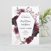 Gothische Gothic vlekt donkere uitnodiging tot huw (Staand voorkant)