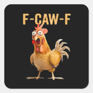 Gothische grappige humor Kraai F Kraai F stijl Vierkante Sticker