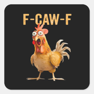 Gothische grappige humor Kraai F Kraai F stijl Vierkante Sticker