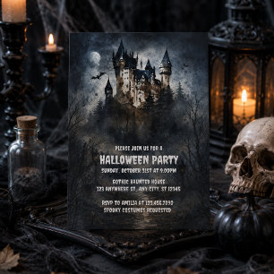 Gothische Griezelfeest Kasteel Halloween Feest Kaart