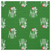 gothische groene kerst schedel koffie skelet rood stof (Swatch)