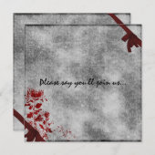 Gothische Grunge Uitnodiging Rode Moeders (Voorkant / Achterkant)