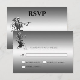 Gothische Halloween alternatieve trouwkaart RSVP Kaartje
