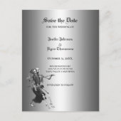 Gothische halloween bruiloft save the date ansicht aankondigingskaart (Voorkant)