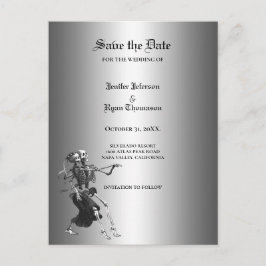Gothische halloween bruiloft save the date ansicht aankondigingskaart