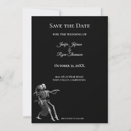 Gothische halloween bruiloft save the date uitnodi aankondiging