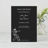 Gothische halloween bruiloft save the date uitnodi aankondiging (Staand voorkant)