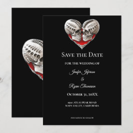 Gothische halloween bruiloft save the date uitnodi aankondiging