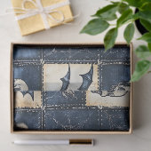 Gothische Halloween Denim Patchwork Patroon Tissuepapier (Geschenk)