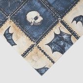 Gothische Halloween Denim Patchwork Patroon Tissuepapier (Detail)