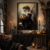 Gothische Halloween Fee Pompoen Muur Kunst Poster