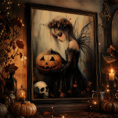 Gothische Halloween Fee Pompoen Muur Kunst Poster