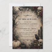 Gothische Halloween-feestuitnodiging Kaart (Voorkant)