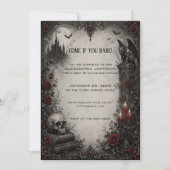 Gothische Halloween-feestuitnodiging Kaart (Voorkant)