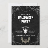 Gothische Halloween-feestuitnodiging met Spinnen Kaart (Voorkant)