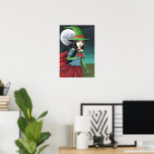 Gothische Halloween Heks Poster van Molly Harrison (Thuiskantoor)