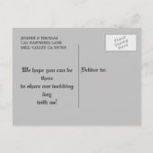 Gothische Halloween-huwelijksuitnodiging Aankondigingskaart (Achterkant)