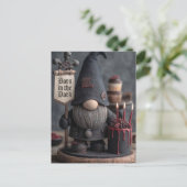 Gothische Halloween kabouter met 'Geboren in het D Briefkaart (Staand voorkant)