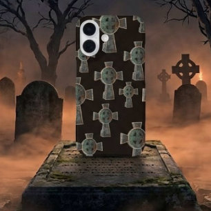Gothische Halloween Kerkhof Grafsteen Kruis Tekeni iPhone 16 Hoesje
