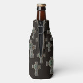 Gothische Halloween Kerkhof Grafsteen Kruis Tekeni Flesjeskoeler (Fles Achterkant)