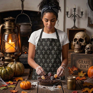 Gothische Halloween Kerkhof Grafsteen Kruis Tekeni Schort