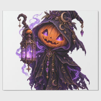 Gothische Halloween Pompoen Geest Magische Lantaar Cadeaupapier