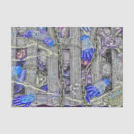 Gothische halloween Skulls en Paarse lichaamsdelen Tissuepapier