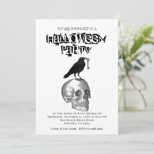 Gothische Halloween uitnodiging (Staand voorkant)