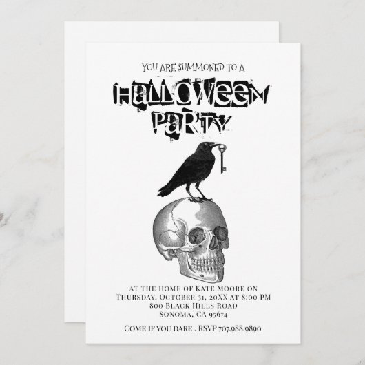 Gothische Halloween uitnodiging (Voorkant / Achterkant)