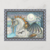 GOTHISCHE HALLOWEEN UNICORN MET BBT WINGS, HORSE BRIEFKAART (Voorkant)