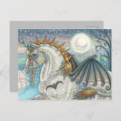 GOTHISCHE HALLOWEEN UNICORN MET BBT WINGS, HORSE BRIEFKAART (Voorkant / Achterkant)