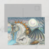 GOTHISCHE HALLOWEEN UNICORN MET BBT WINGS, HORSE BRIEFKAART (Voorkant / Achterkant)