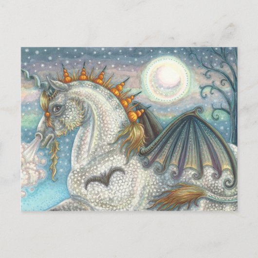 GOTHISCHE HALLOWEEN UNICORN MET BBT WINGS, HORSE BRIEFKAART (Voorkant)