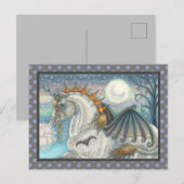 GOTHISCHE HALLOWEEN UNICORN MET BBT WINGS, HORSE BRIEFKAART (Voorkant / Achterkant)