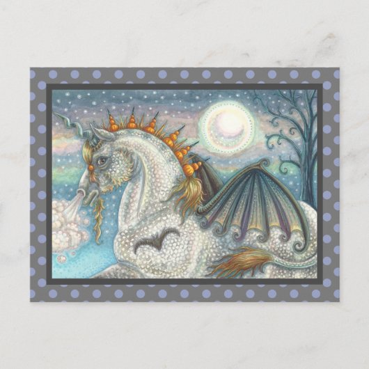 GOTHISCHE HALLOWEEN UNICORN MET BBT WINGS, HORSE BRIEFKAART (Voorkant)