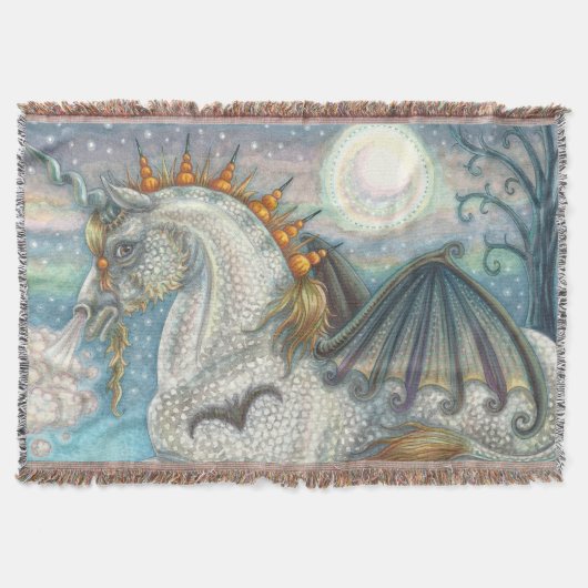 GOTHISCHE HALLOWEEN UNICORN MET BBT WINGS, HORSE DEKEN (Voorkant)