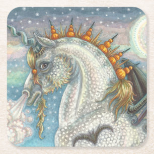 GOTHISCHE HALLOWEEN UNICORN MET BBT WINGS, HORSE KARTONNEN ONDERZETTERS