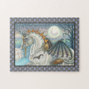 GOTHISCHE HALLOWEEN UNICORN MET BBT WINGS, HORSE LEGPUZZEL