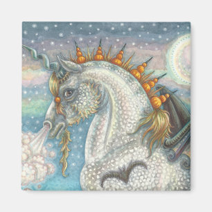 GOTHISCHE HALLOWEEN UNICORN MET BBT WINGS, HORSE MAGNEET