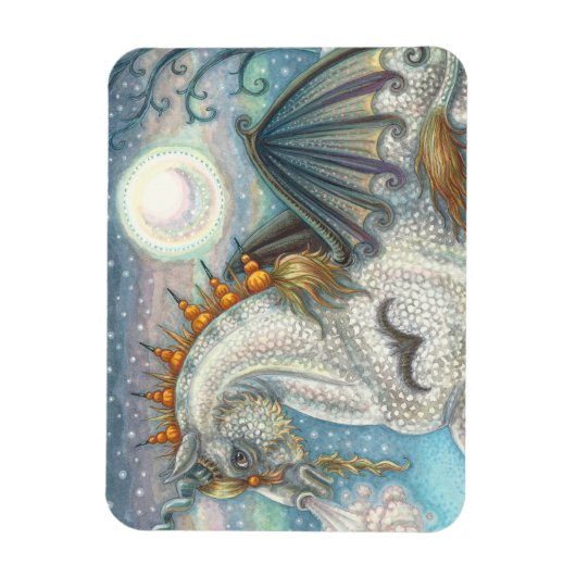 GOTHISCHE HALLOWEEN UNICORN MET BBT WINGS, HORSE MAGNEET (Verticaal)