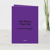Gothische Halloween Vampier Vrouw Custom Kaart (Achterkant)