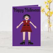 Gothische Halloween Vampier Vrouw Custom Kaart (Gele Bloem)