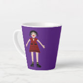Gothische Halloween-vampierdame Latte Mok (Linkerhoek)